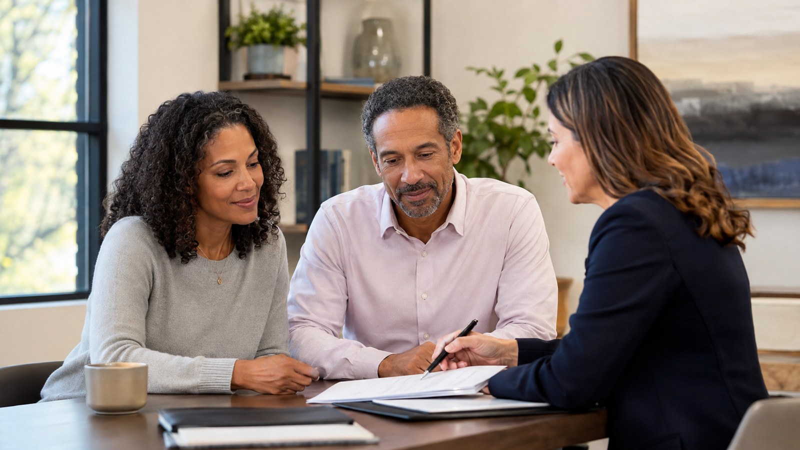 Family meeting with a planning professional